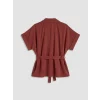 LCWAIKIKI Classic Bordo Oversize Modal Karışımlı Kadın Gömlek