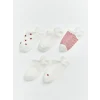LCW DREAM Ekru Desenli Kadın Sneaker Çorap 5li