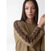 LCW EVERYDAY Kahverengi Dantel Detaylı Soft Touch Kadın Tunik