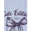 LCW Kids Lila Bisiklet Yaka Paris Baskılı Kız Çocuk Tişört