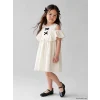 LCW Kids Ekru Kız Çocuk Fiyonklu Elbise