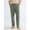 XSIDE Haki Loose Fit Erkek Müslin Pantolon
