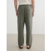 XSIDE Haki Loose Fit Erkek Müslin Pantolon
