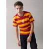 LCW Kids Kırmızı Bisiklet Yaka Galatasaray Baskılı Erkek Çocuk Tişört
