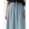 LCW Vision İndigo Beli Lastikli Kloş Jean Etek