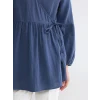 LCW Modest Lacivert Kruvaze Yaka Dokulu Kadın Kimono