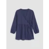 LCW Modest Lacivert Kruvaze Yaka Dokulu Kadın Kimono