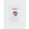 LCW Kids Beyaz Gabbys Dollhouse Baskılı Kız Çocuk Patik Çorap 5li