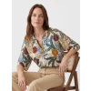 LCW Grace Karışık Kaçık Yaka Çiçekli Oversize Bluz