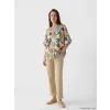 LCW Grace Karışık Kaçık Yaka Çiçekli Oversize Bluz