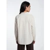 LCW Vision Bej Çizgili Oversize Kadın Gömlek