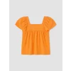 LCW Kids Turuncu Nakışlı Kız Çocuk Bluz ve Şort Takım