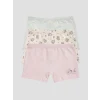 LCW Kids Ekru Baskılı Kız Çocuk Boxer 3lü