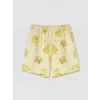 LCW Kids Ekru Baskılı Kız Çocuk Şortlu Pijama Takımı