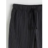 LC WAIKIKI Siyah Bisiklet Yaka Çizgili Erkek Pijama Takım