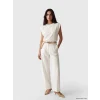 LCW Vision Beyaz Loose Fit Kemerli Kadın Pantolon