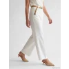 LCW Vision Beyaz Loose Fit Kemerli Kadın Pantolon