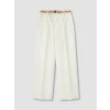 LCW Vision Beyaz Loose Fit Kemerli Kadın Pantolon