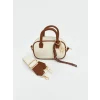 LCW ACCESSORIES Ekru Kanvas Kadın Omuz Çantası