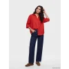 LCW Vision Kırmızı Oversize Poplin Kadın Gömlek