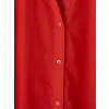 LCW Vision Kırmızı Oversize Poplin Kadın Gömlek