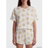 LCW DREAM Ekru Baskılı Kadın Şortlu Pijama Takımı