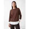 LCW EVERYDAY Kahverengi Soft Touch Oversize Kadın Sweatshirt Tunik