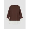 LCW EVERYDAY Kahverengi Soft Touch Oversize Kadın Sweatshirt Tunik