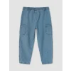 LCW baby İndigo Regular Fit Erkek Bebek Kargo Pantolon
