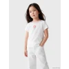 LCW Kids Beyaz Çiçek Nakışlı Kız Çocuk Tişört