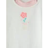LCW Kids Beyaz Çiçek Nakışlı Kız Çocuk Tişört