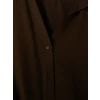 LCW Vision Kahverengi Oversize Armürlü Kadın Gömlek