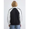 XSIDE Siyah Loose Fit New York Baskılı Erkek Fermuarlı Sweatshirt