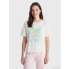 LCW Young Pembe Bisiklet Yaka Baskılı Kadın Pijama Takımı