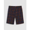 LC WAIKIKI Lacivert Standart Kalıp Ekose Erkek Şortlu Pijama Takımı
