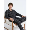 LC WAIKIKI Siyah Standart Kalıp Ekose Erkek Pijama Takımı