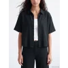 XSIDE Siyah Oversize Müslin Kadın Gömlek