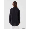 LCW Modest Siyah Çizgili Oversize Kadın Gömlek Tunik