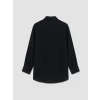 LCW Modest Siyah Çizgili Oversize Kadın Gömlek Tunik