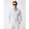 LCW BUSINESS Mavi Slim Fit Çizgili Erkek Gömlek