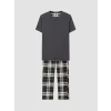 LC WAIKIKI Gri Regular Fit Ekose Erkek Pijama Takım