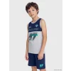 LCW Kids Gri Erkek Çocuk Şortlu Pijama Takımı