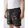 LCW SWIMWEAR Antrasit Kısa Boy Desenli Erkek Deniz Şortu