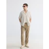 LCW Vision Bej Regular Fit Keten Görünümlü Erkek Pantolon