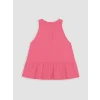 LCW Kids Pembe Çiçek Aplikeli Kız Çocuk Krinkle Takım