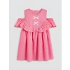 LCW Kids Pembe Kız Çocuk Fiyonklu Elbise
