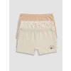 LCW Kids Ekru Baskılı Kız Çocuk Boxer 3lü