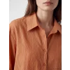 LCW Modest Turuncu Çizgili Oversize Kadın Gömlek Tunik