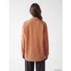 LCW Modest Turuncu Çizgili Oversize Kadın Gömlek Tunik