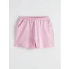 LCW Kids Pembe Beli Lastikli Kız Çocuk Şort